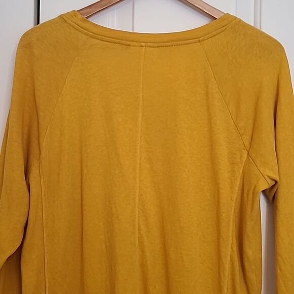 J JILL FEATHERWEIGHT 3/4 SLEEVE TUNIC DANDELION Yellow V-NECK Size M - Picture 4 of 9